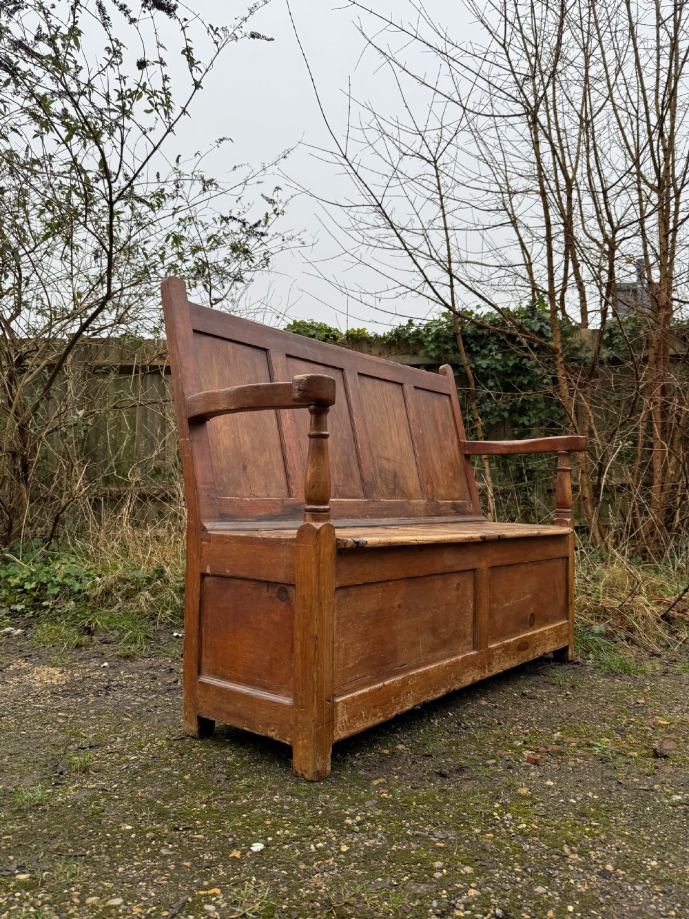 Antique Pine Box Settle