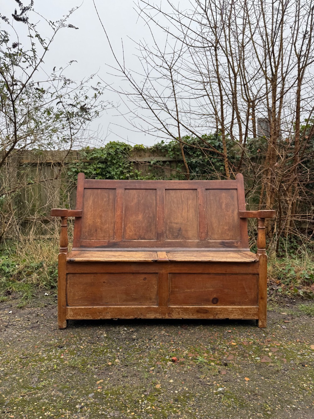 Antique Pine Box Settle View II