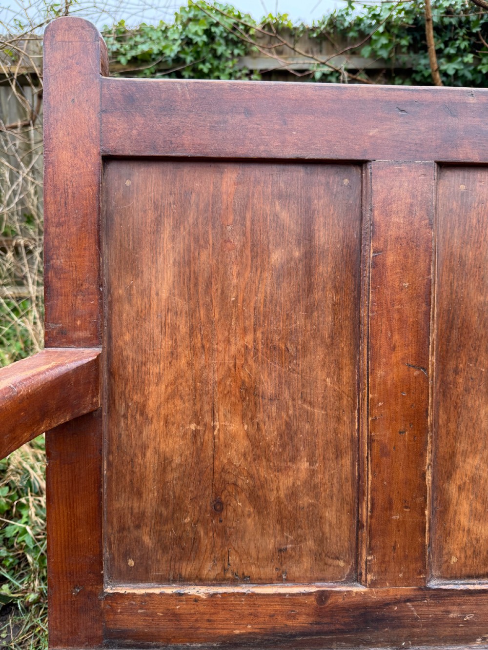 Antique Pine Box Settle View X