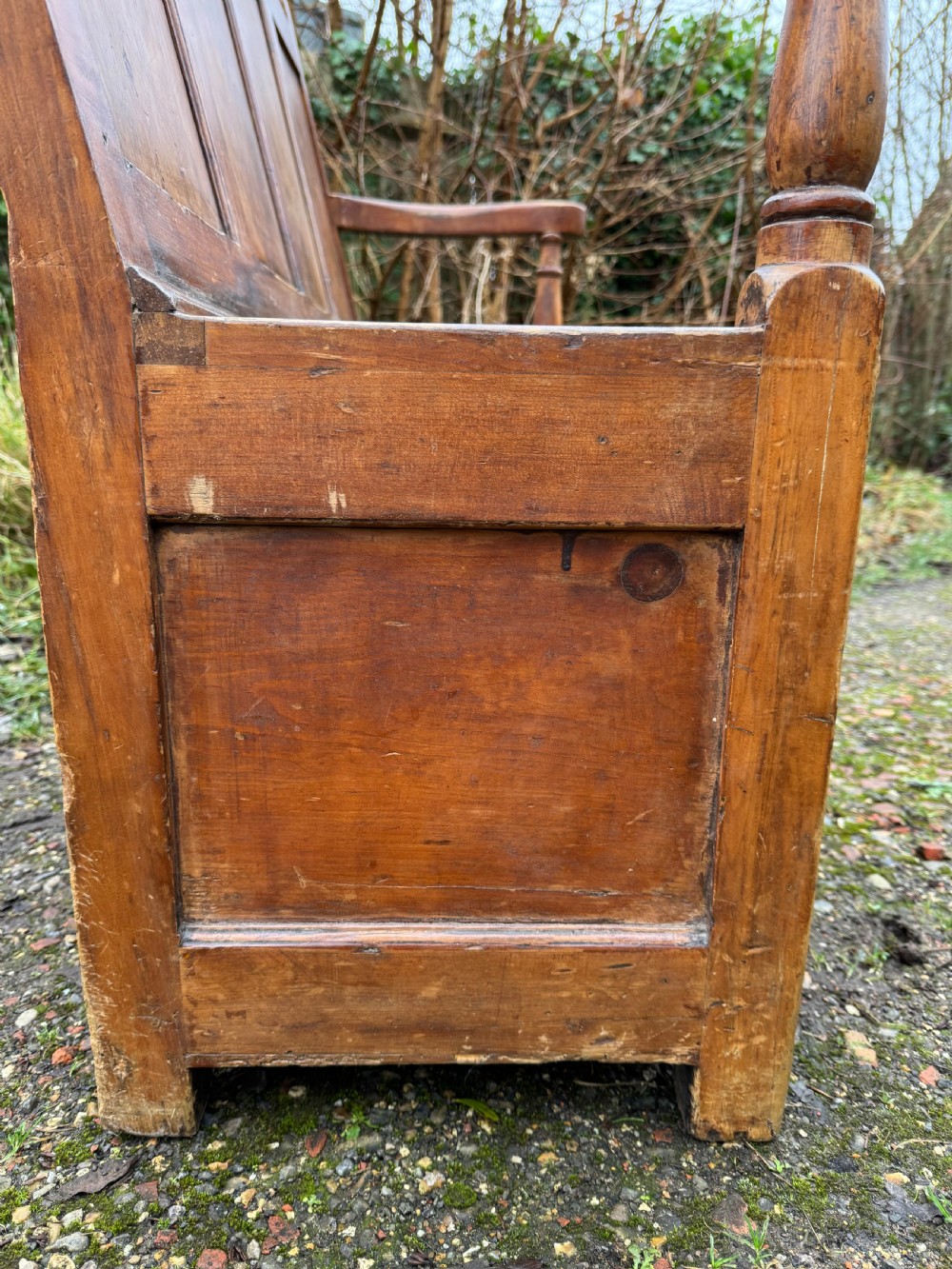 Antique Pine Box Settle View XVII