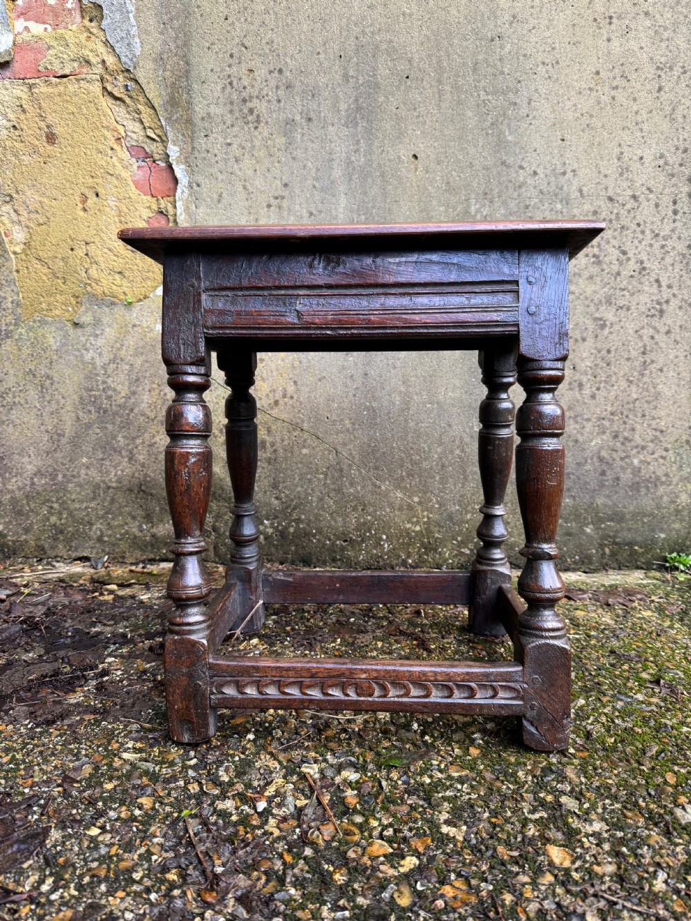 Early Oak Joint Stool View II