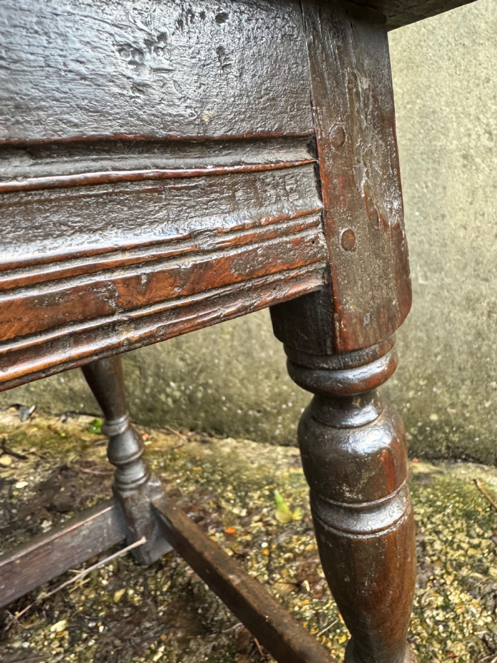 Early Oak Joint Stool View IX