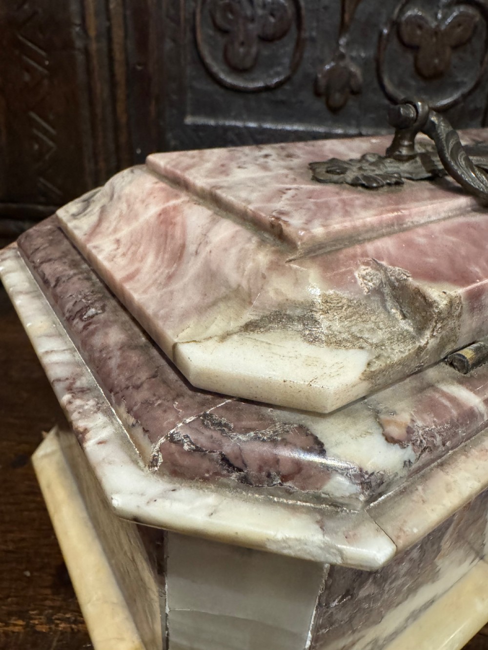 Antique Marble Casket View XI