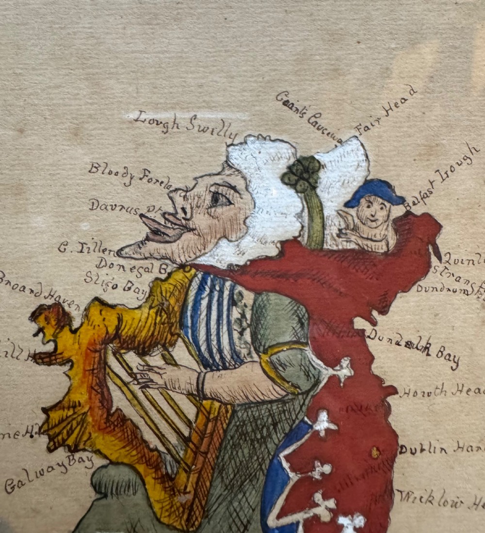 Set of Three  Watercolour Caricature Maps View VII