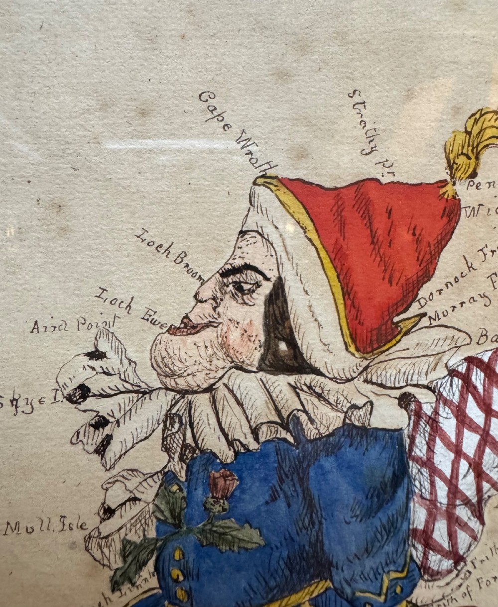 Set of Three  Watercolour Caricature Maps View VIII