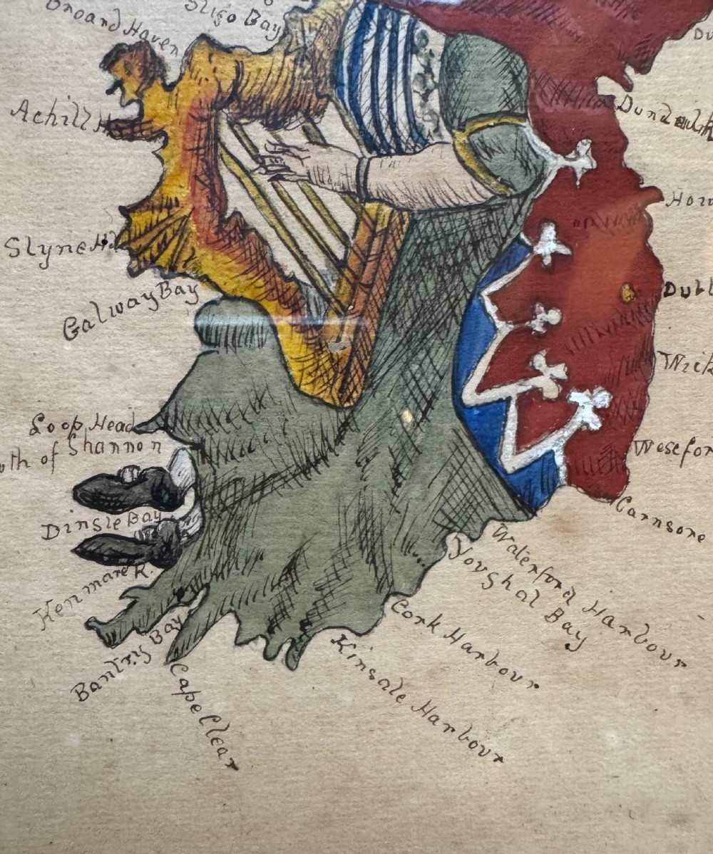 Set of Three  Watercolour Caricature Maps View IX