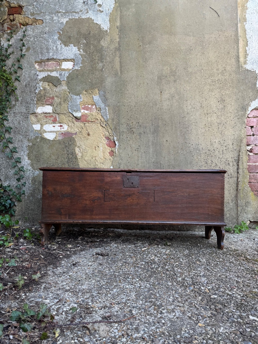 Antique Elm Plank Coffer View II