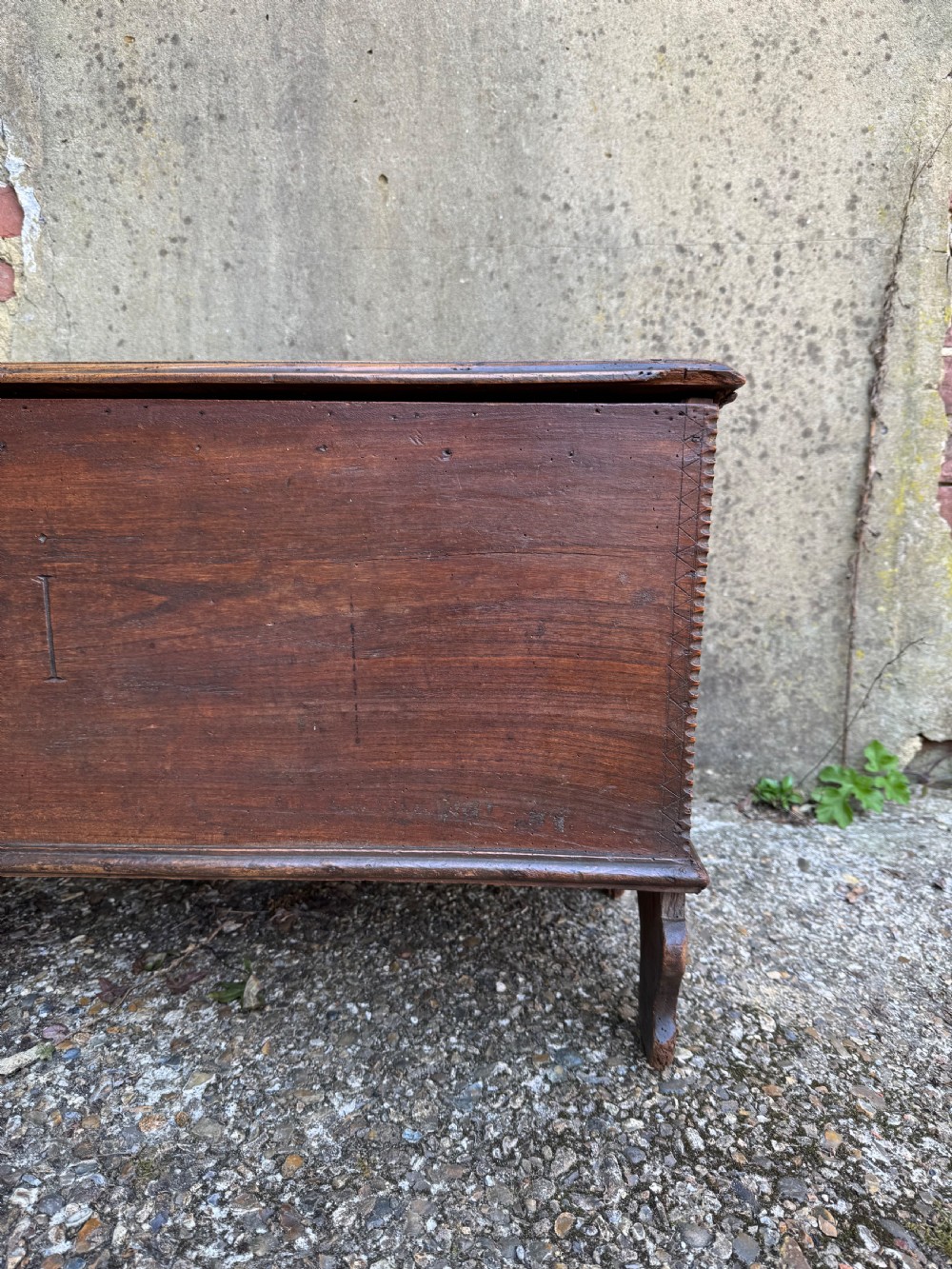Antique Elm Plank Coffer View VI
