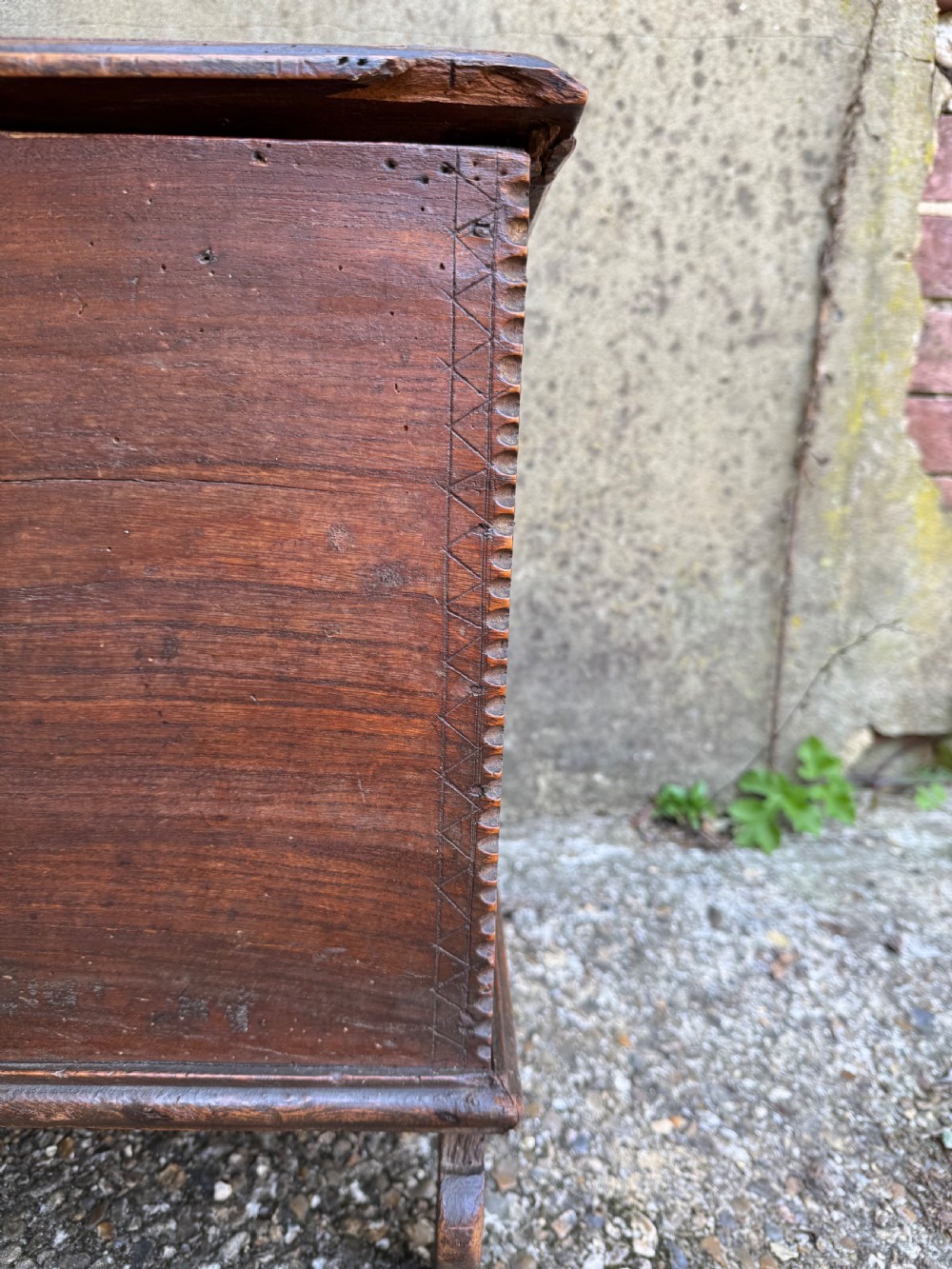 Antique Elm Plank Coffer View VII