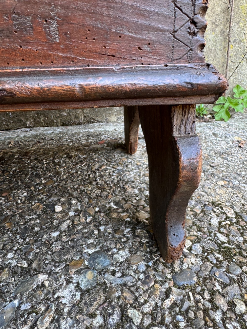 Antique Elm Plank Coffer View IX