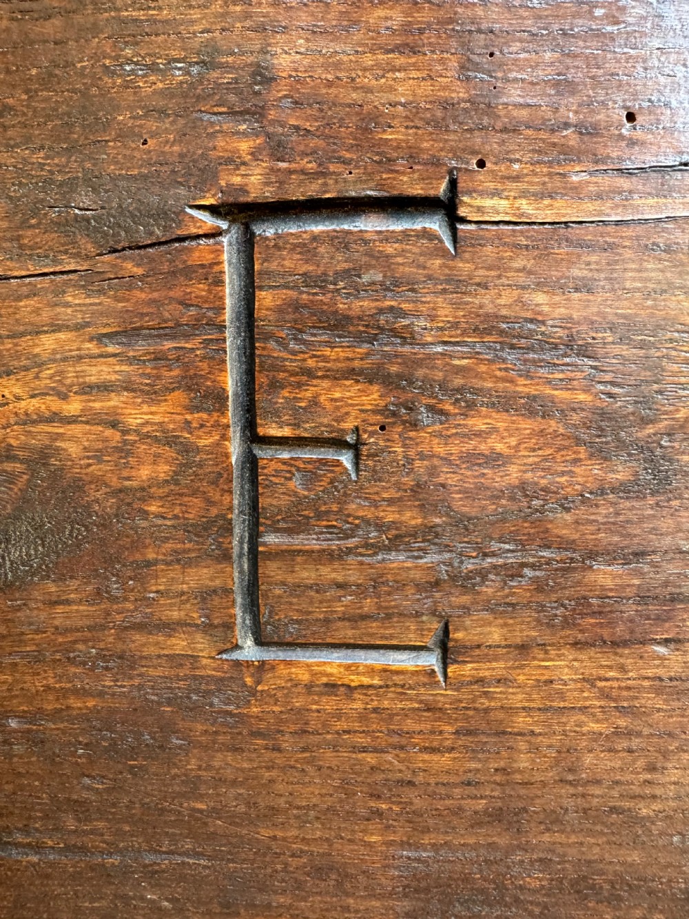 Antique Elm Plank Coffer View XII