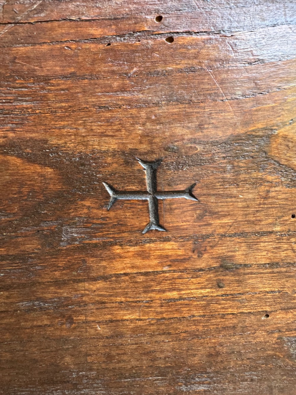 Antique Elm Plank Coffer View XIII