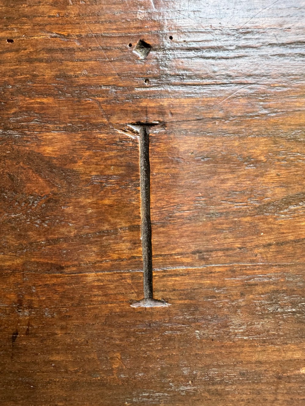 Antique Elm Plank Coffer View XIV