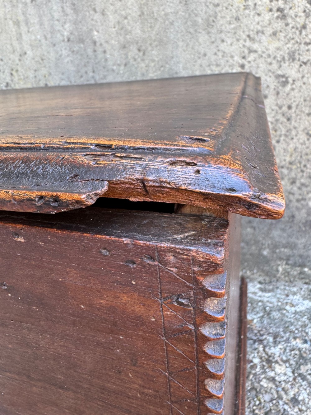 Antique Elm Plank Coffer View XXII
