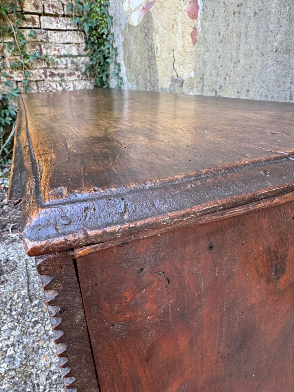 Antique Elm Plank Coffer View XXIII