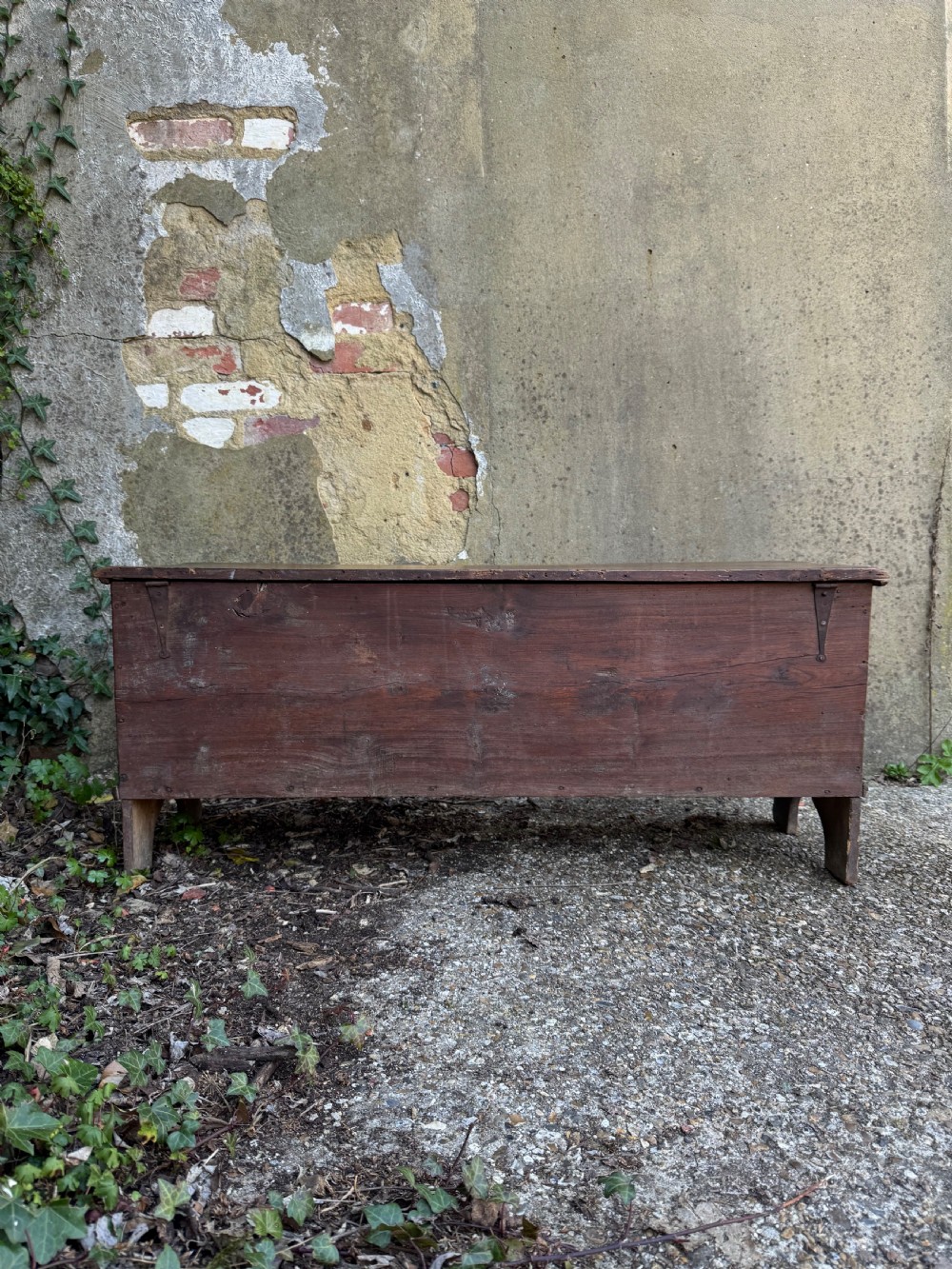 Antique Elm Plank Coffer View XXIX