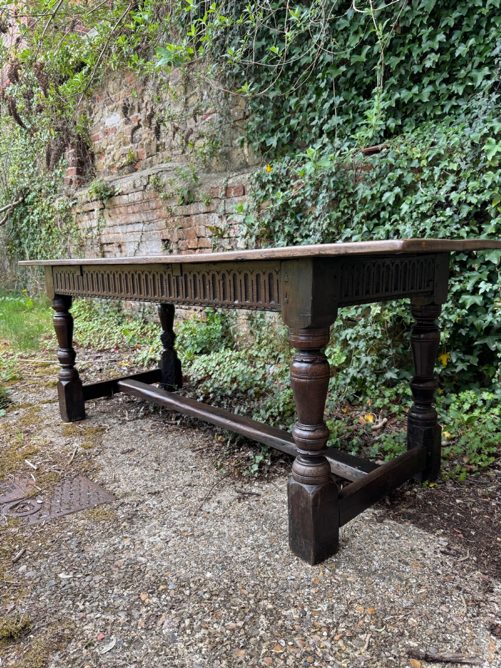 Antique Refectory Table View XI