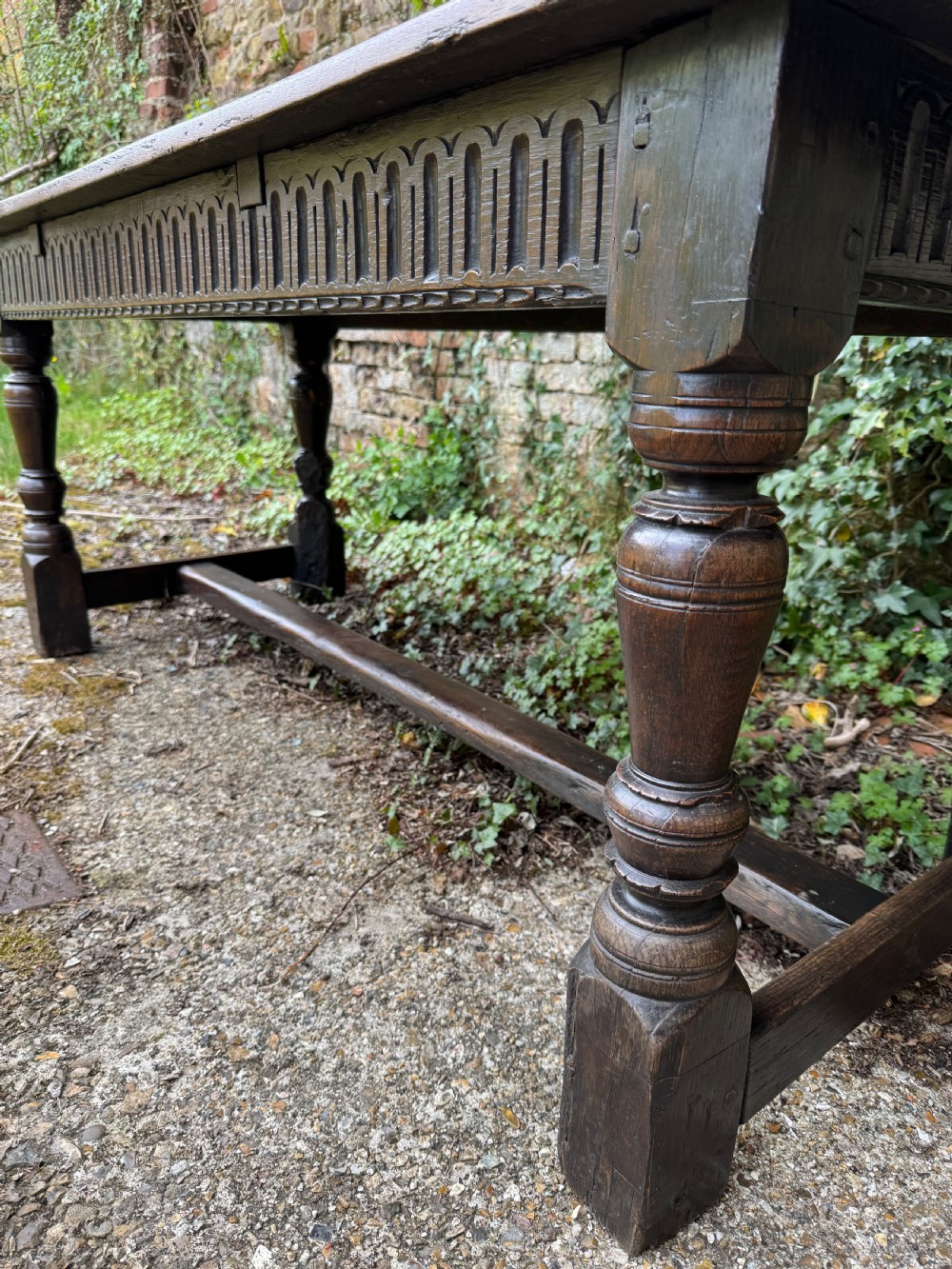 Antique Refectory Table View XII