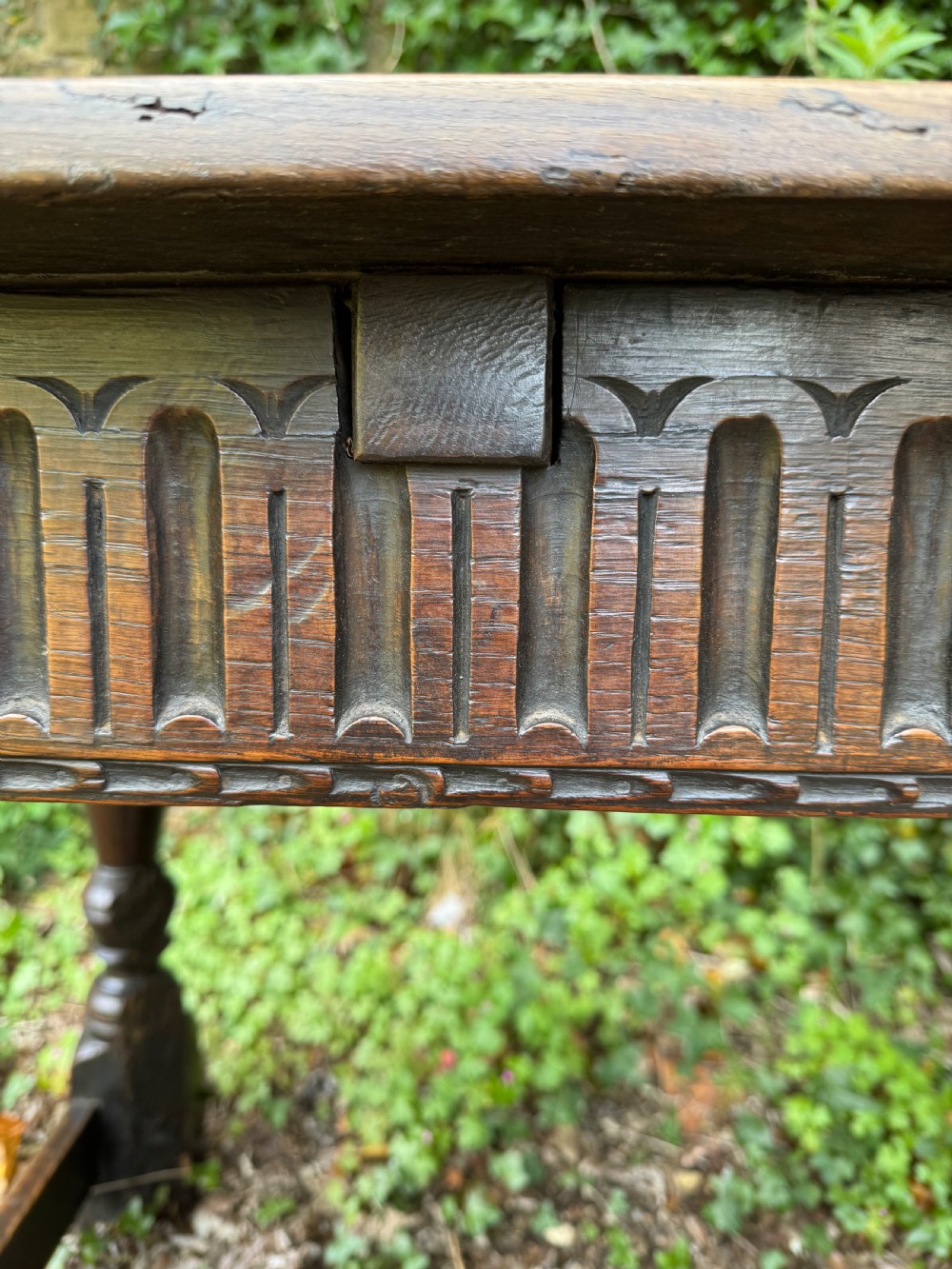 Antique Refectory Table View XVII