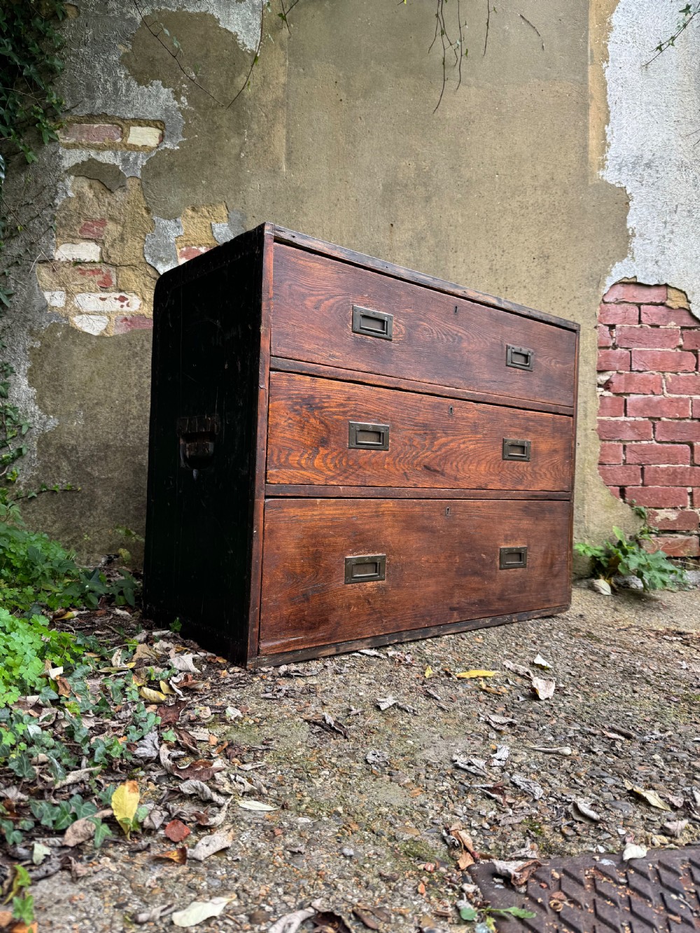 Antique Campaign Chest of Drawers 