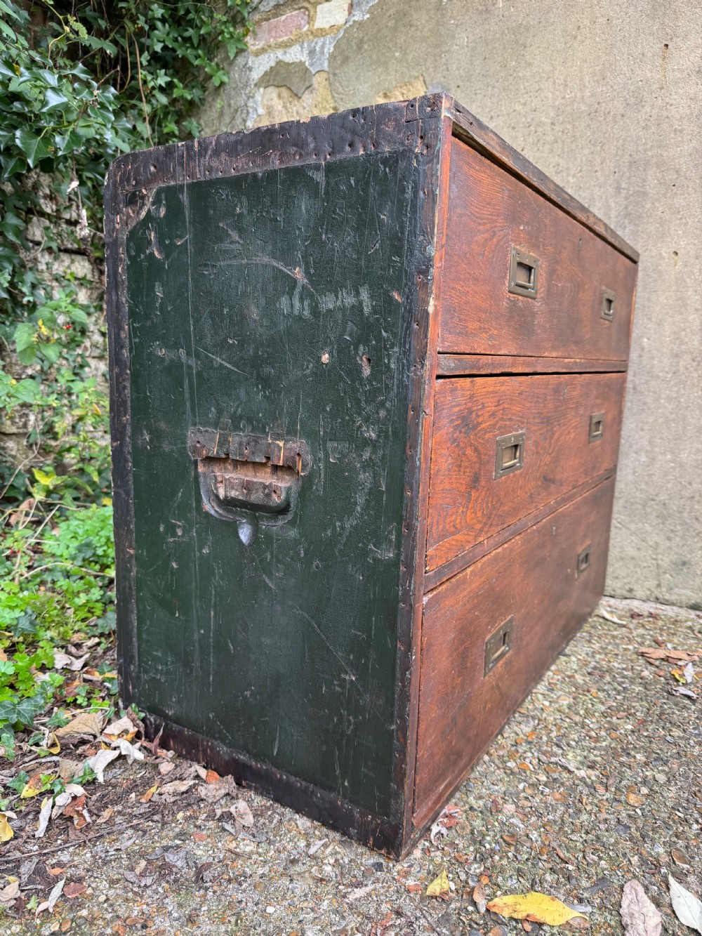 Antique Campaign Chest of Drawers  View XVI