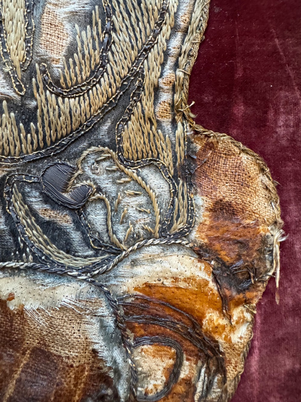 Antique Stump Work Tapestry  View IX