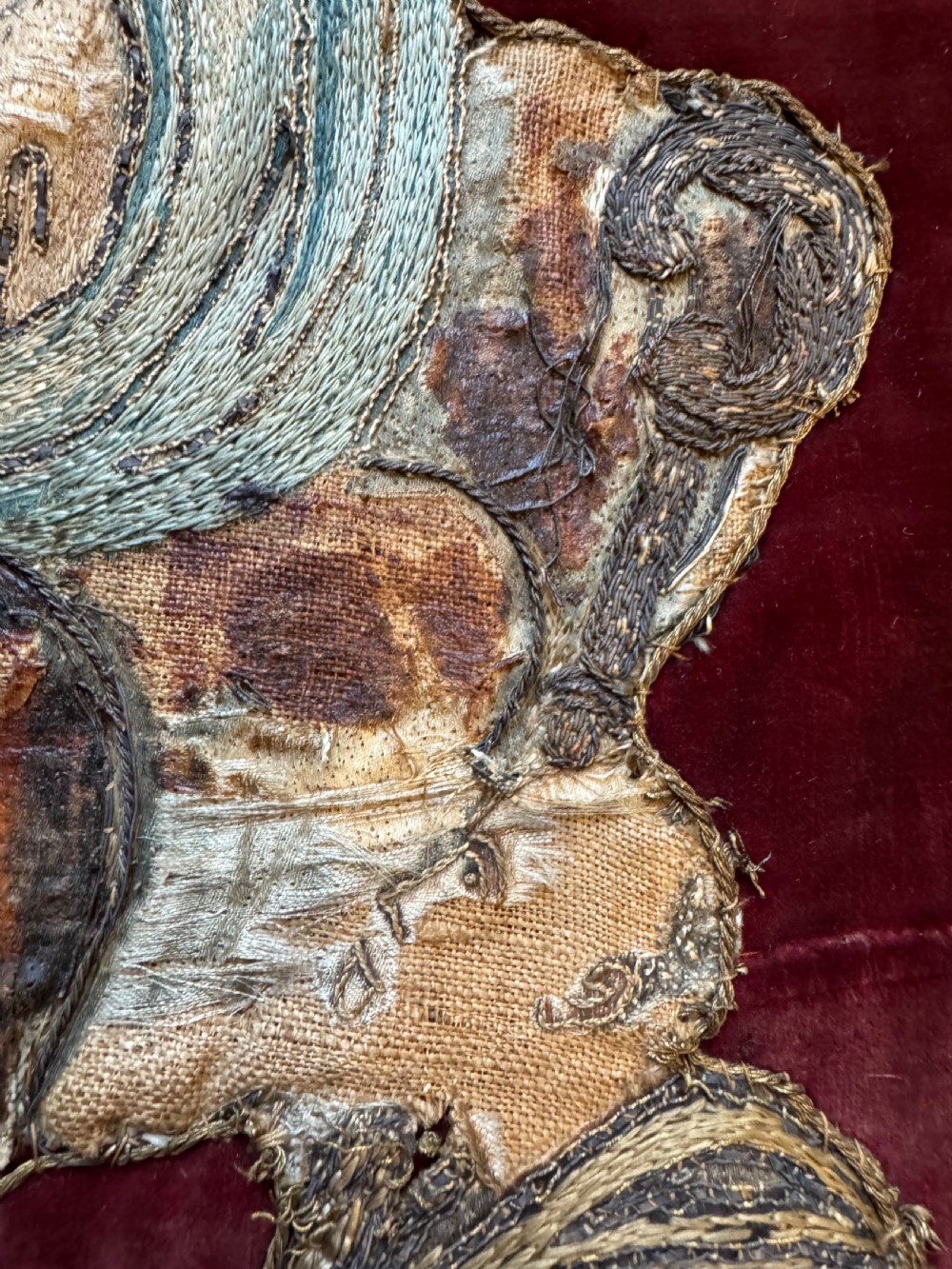Antique Stump Work Tapestry  View X