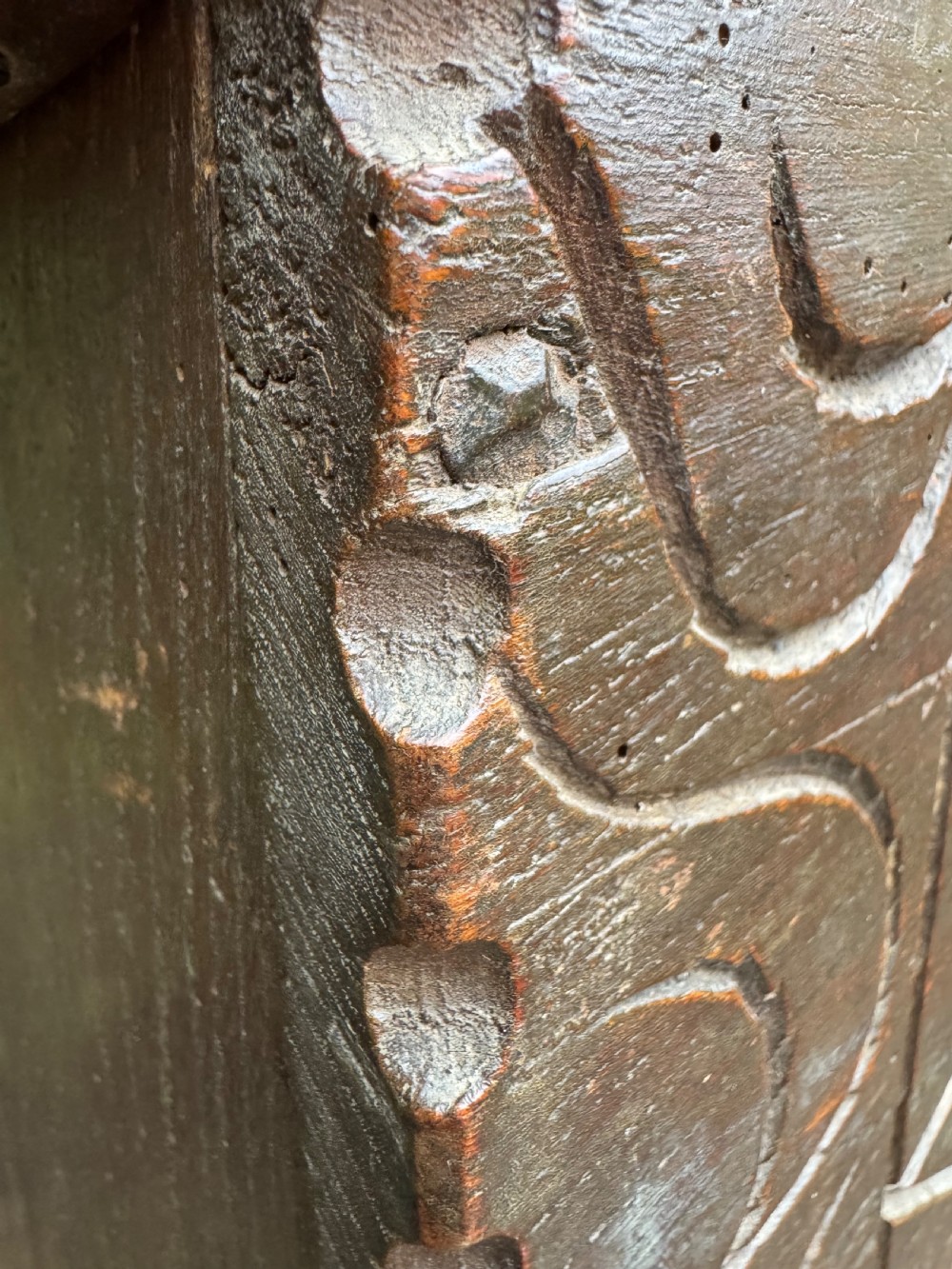 Early Elm Plank Coffer  View X