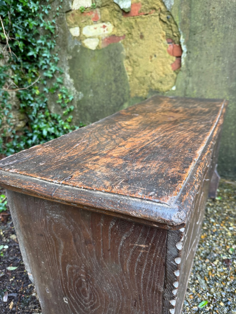 Early Elm Plank Coffer  View XV