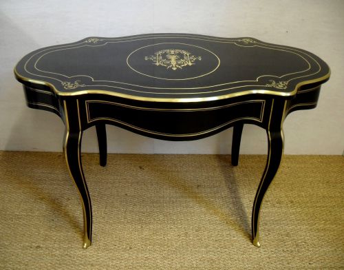 French Ebonised Centre/writing Table