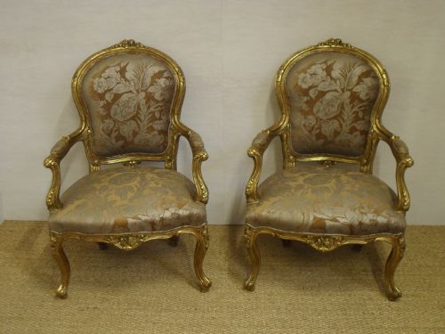 Pair of Italian Gilt Chairs