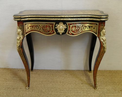 Brass and Tortoise Shell Inlaid Games Table