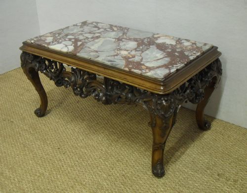 Carved Walnut Coffee Table