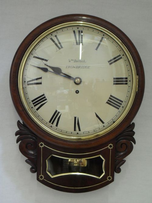 Mahogany Drop Dial Wall Clock