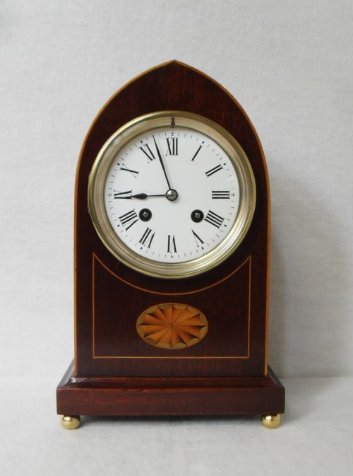 Edwardian Lancet Top Mantel Clock