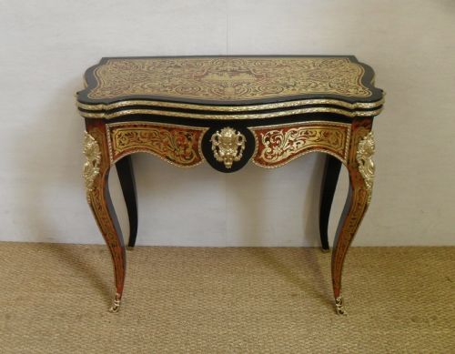 Brass and Tortoise Shell Inlaid Games Table