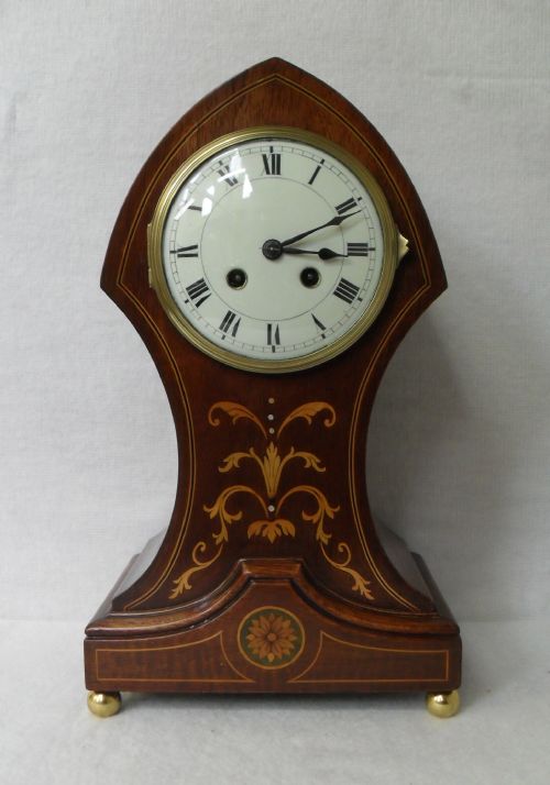 Edwardian Inlaid Mantel Clock