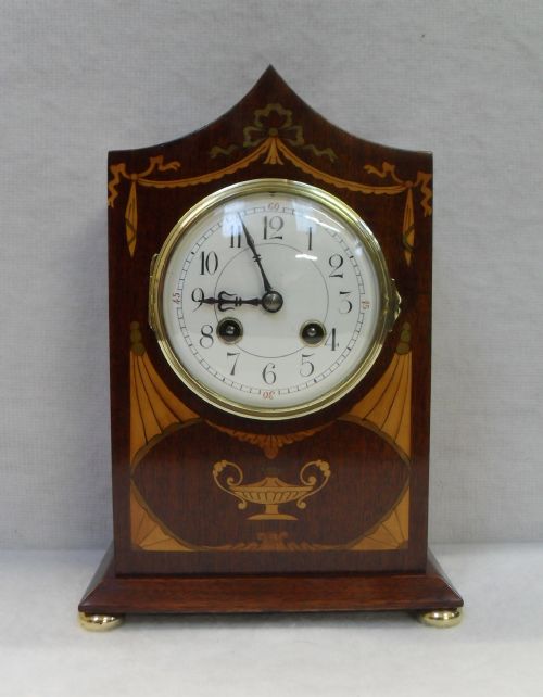 Edwardian Inlaid Mantel Clock