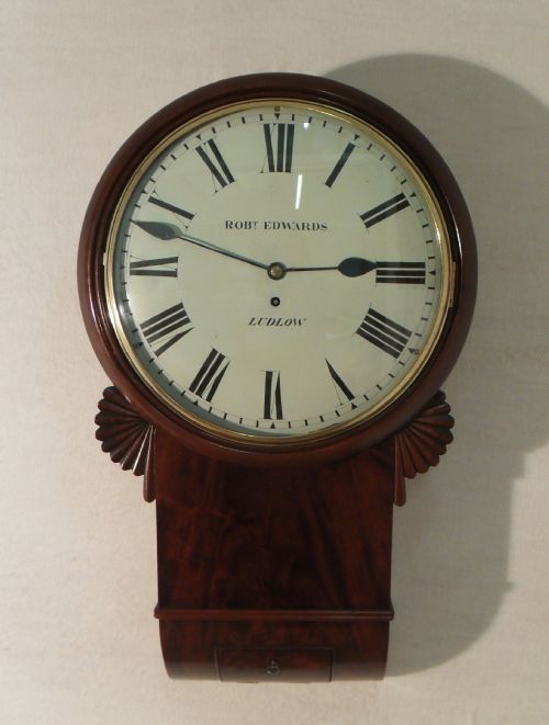 Mahogany Drop Dial Wall Clock