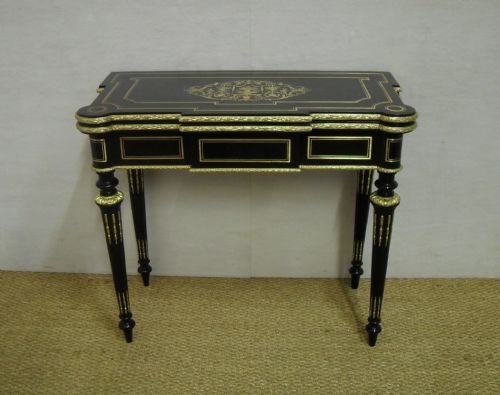 French Ebonised Games Table