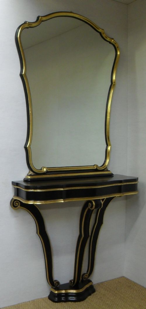 Italian Art Deco Mirror Console Table
