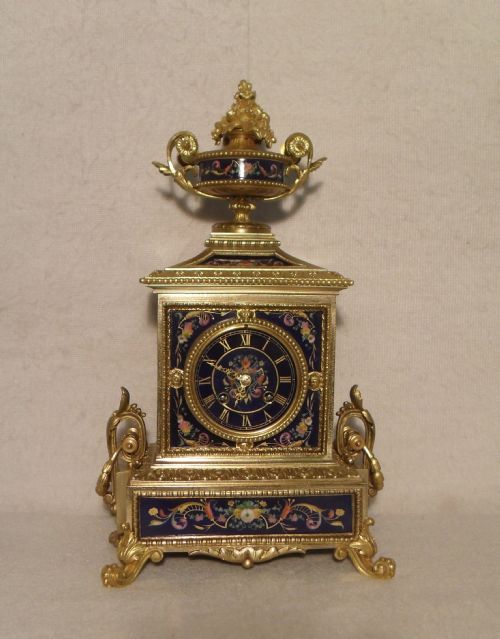French Ormolu and Porcelain Mantel Clock