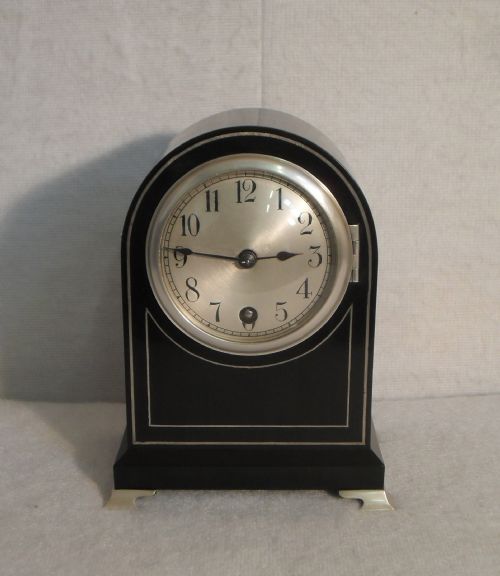 Ebony Inlaid Mantel Clock