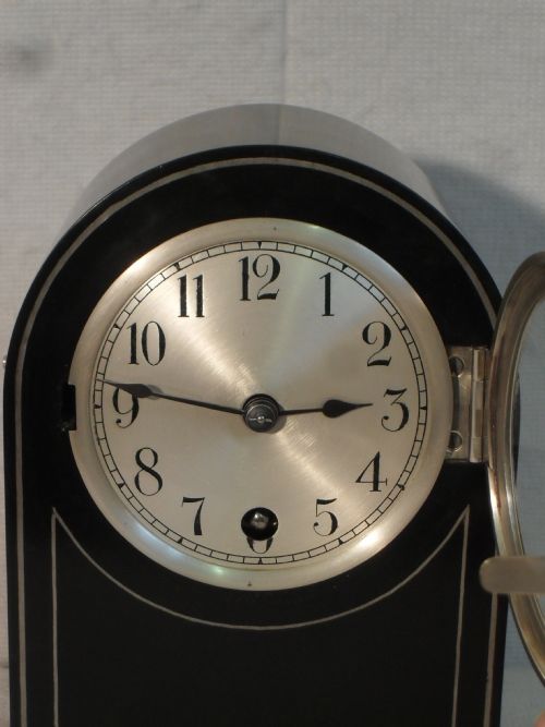 fig 1. Ebony Inlaid Mantel Clock