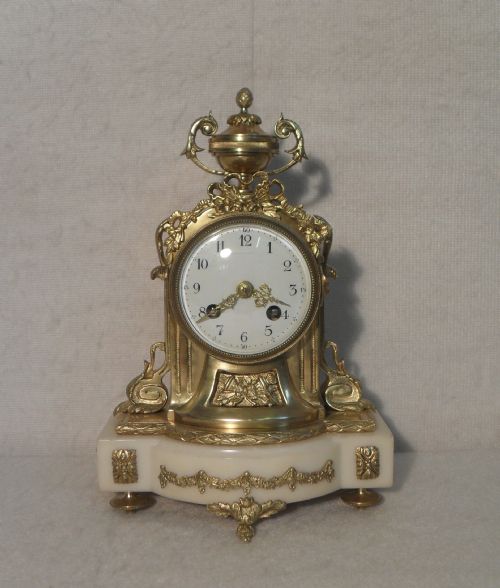 French Ormolu and Marble Mantel Clock