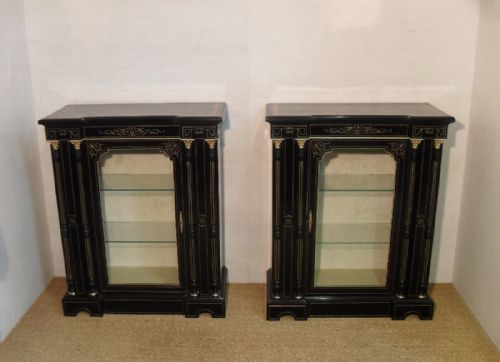 Pair of Victorian Display Cabinets / Bookcases