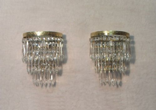 Pair of Italian Art Deco Glass Wall Lights