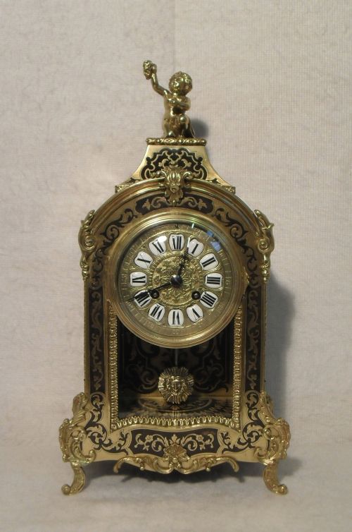 French Louis Xiv Style Boulle Mantel Clock