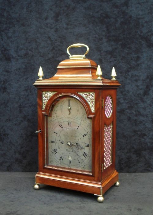 George III Figured Mahogany Bracket Clock
