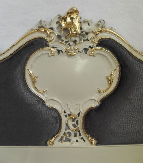 fig 1. Italian Rococo Style Painted and Gilt King Size Bed Frame